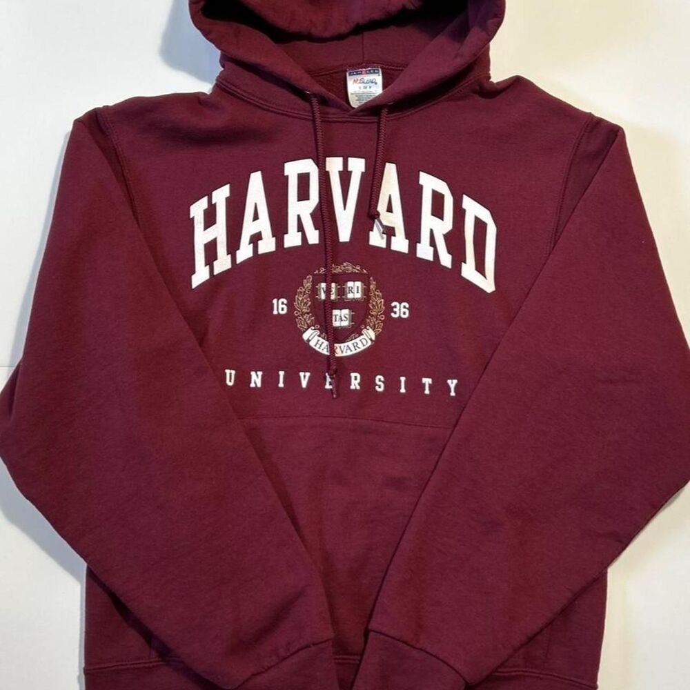 Jerzees Adult's Harvard University burgundy hoodie